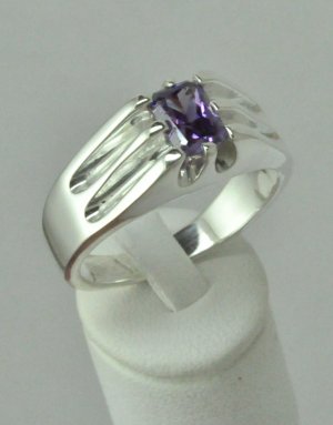 1.63Ct Natural Amethyst Men's Ring .925 Sterling Silver [RP-34 ...
