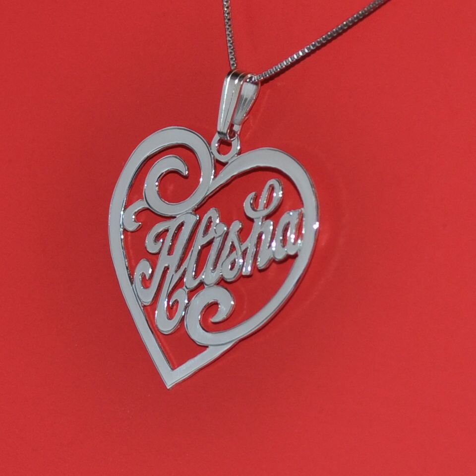 Personalized Heart Design Name Pendant Sterling Silver Np 716 Aninxa Jewelers Jewelry Design Manufacturing Unique Handmade Jewelry